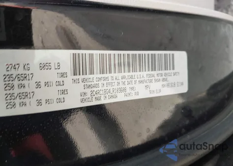 2020 Chrysler Pacifica Touring L z USA, uszkodzony, nr VIN 2C4RC1BG4LR103608